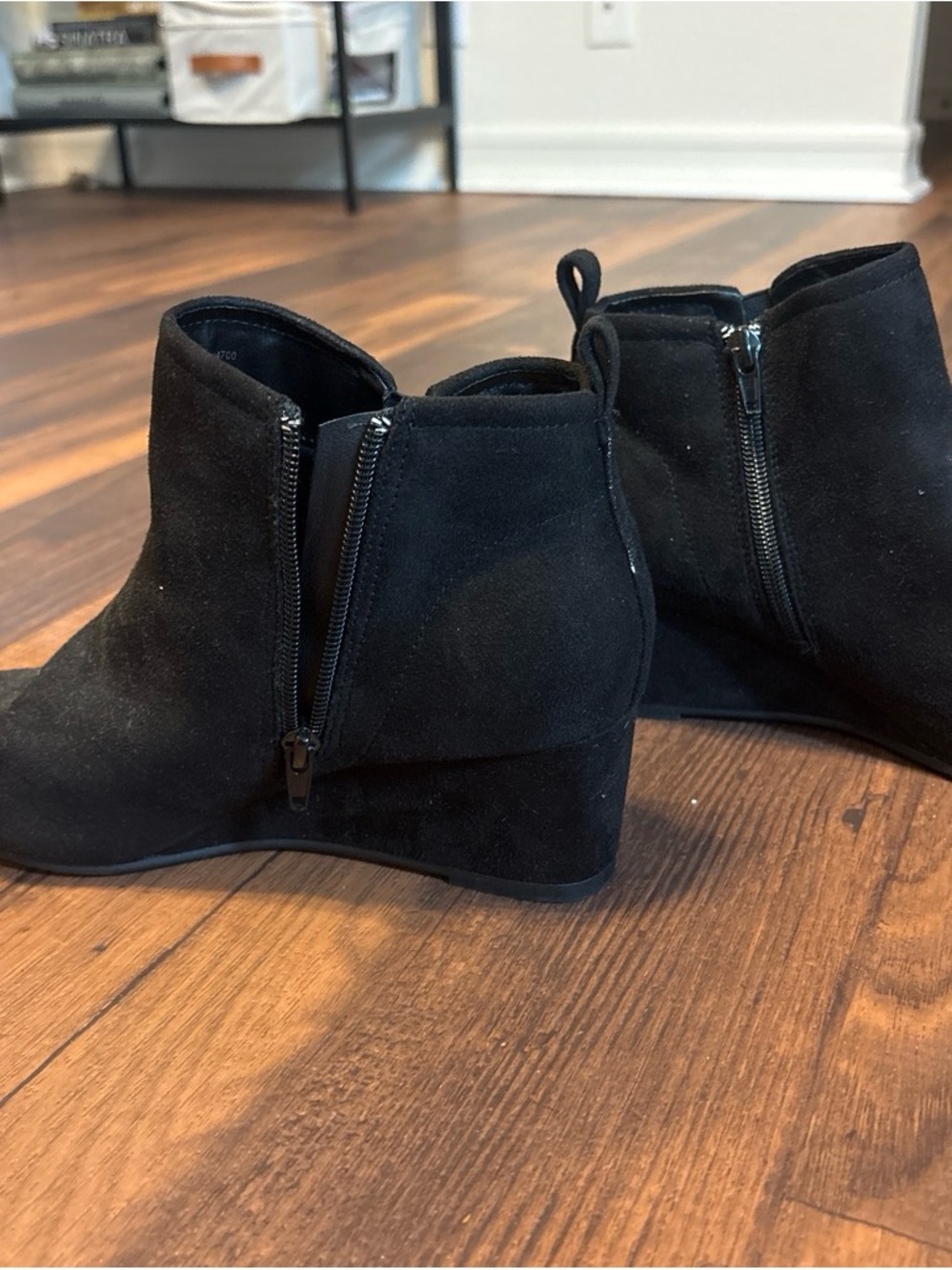 Black Suede Women’s Ankle Booties with Side Zip